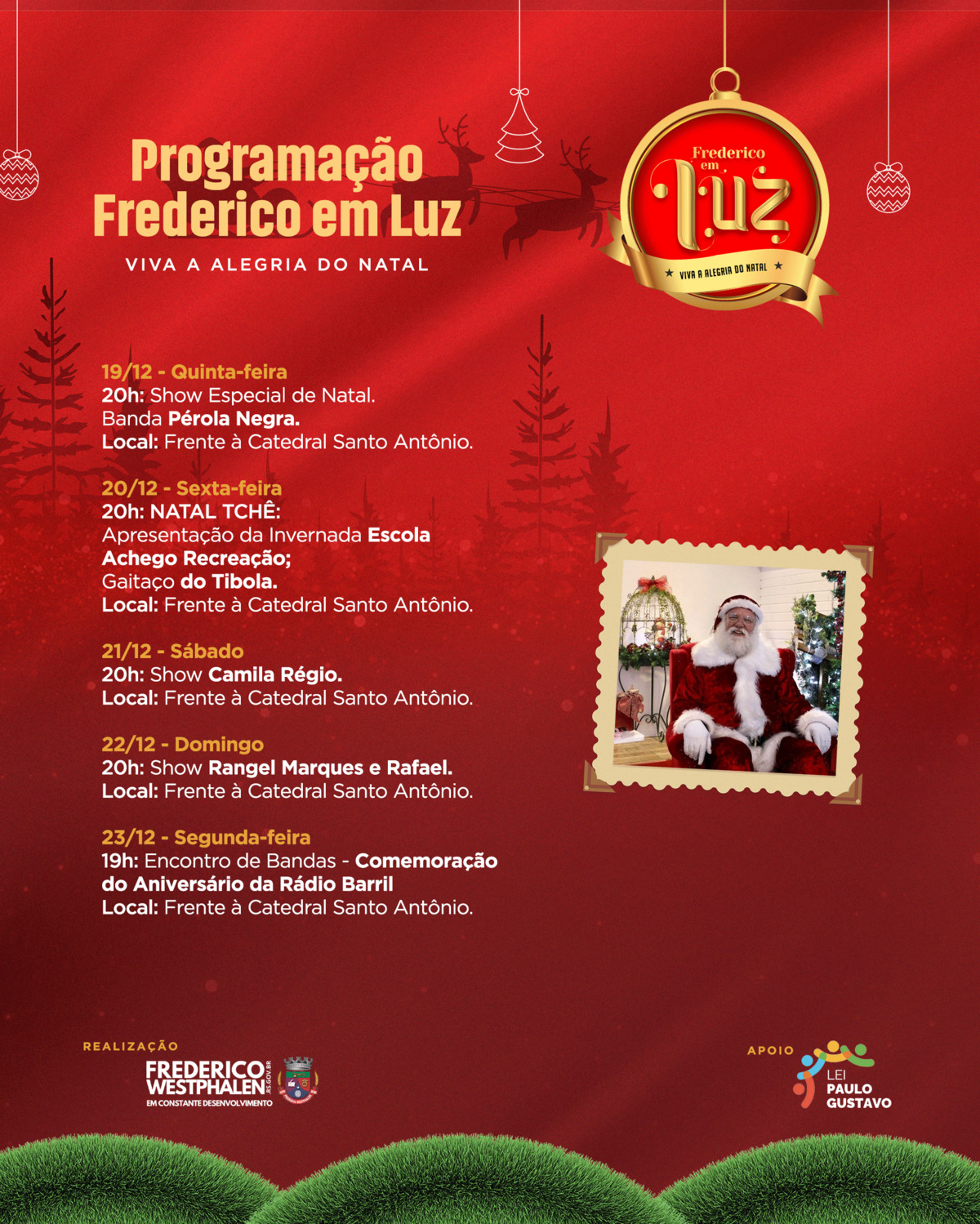 Programação do Frederico em Luz 2024